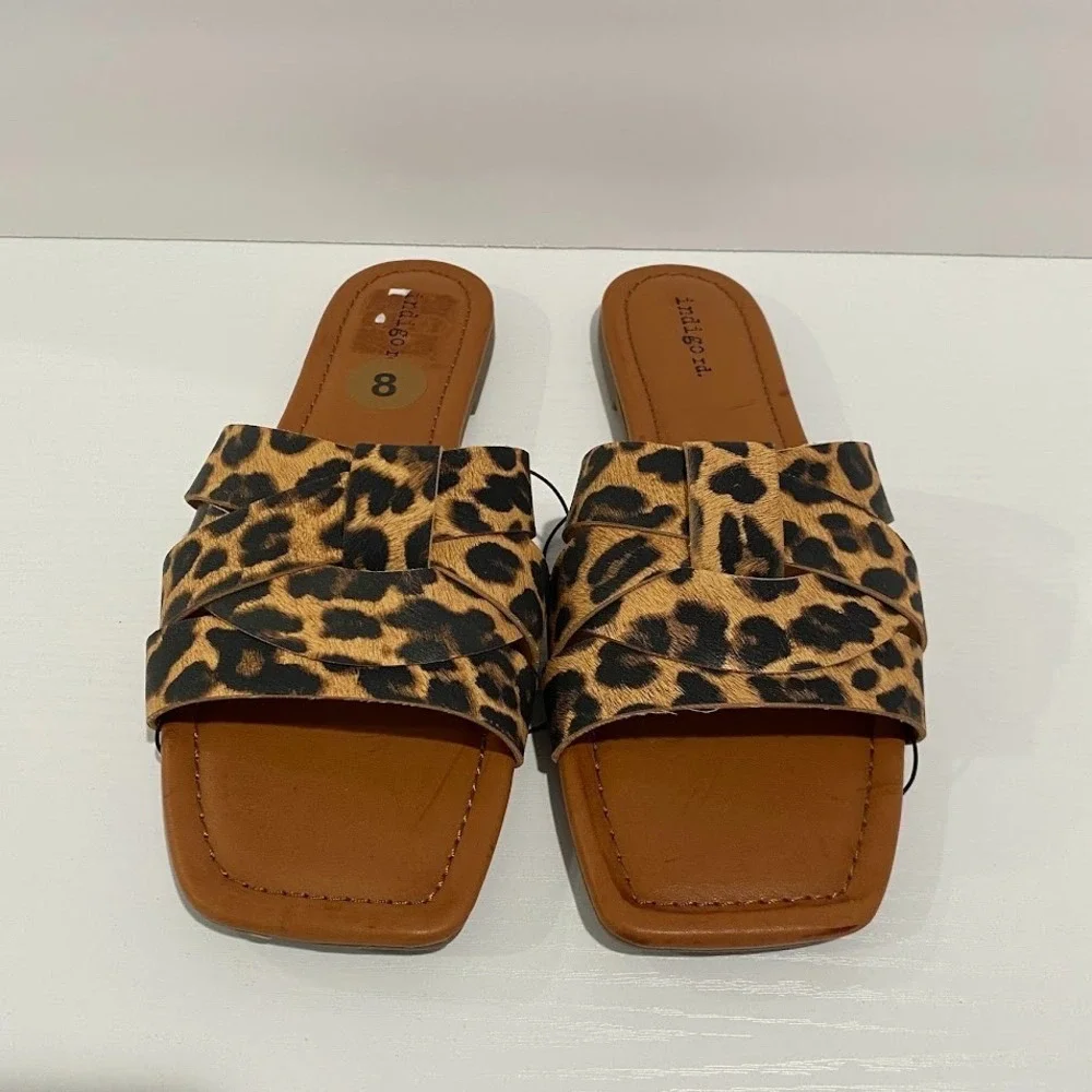 Indigo‎ rd Womens Leopard Slide Casual Sandals Size 8M